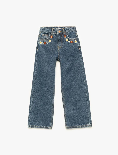 Resim Koton Kız Çocuk Jean Pantolon 6Wkg40029Ad