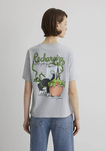 Resim Mavi Regular Kadın  T-shirt M1613166-70075