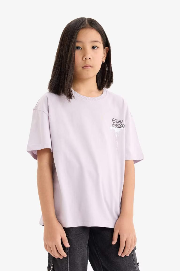 Resim Defacto Kız Çocuk Kısa Kol T-shirt E0357A8PR306