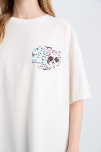 Resim Defacto Kadın Kısa Kol T-shirt E0668AXWT32