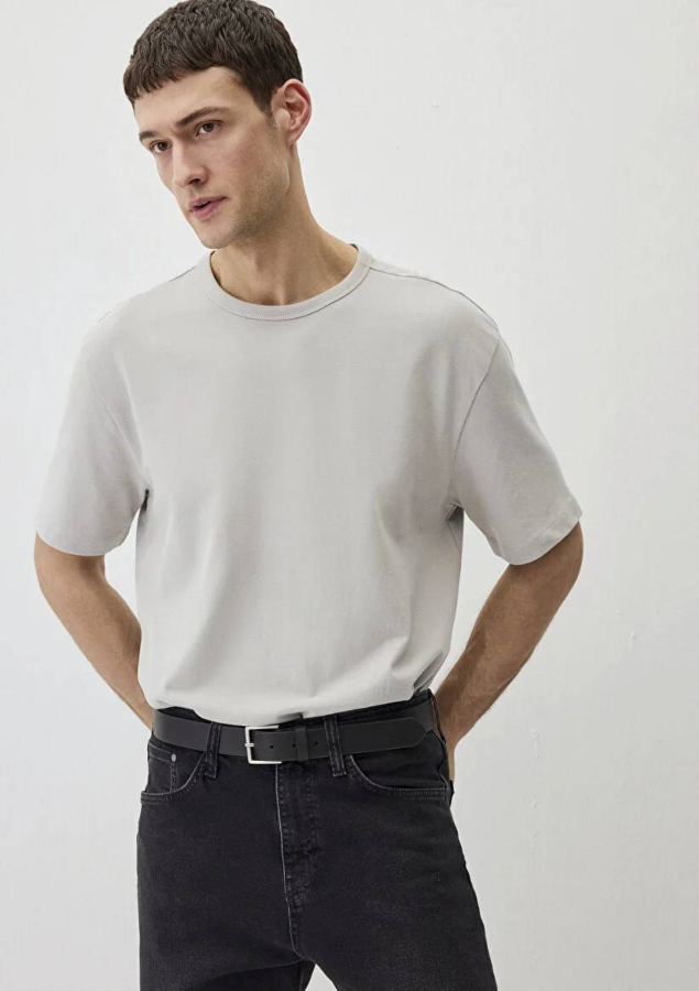 Resim Mavi Kısa Kol Erkek T-shirt M0612264-70074