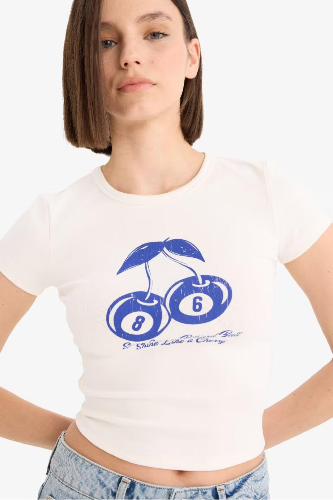 Resim Defacto Kadın T-shirt E8476AX/WT32