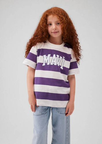 Resim Mavi Kız Çocuk T-shirt
