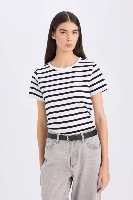Resim Defacto Kadın Kısa Kol T-shirt C2612AXBK81