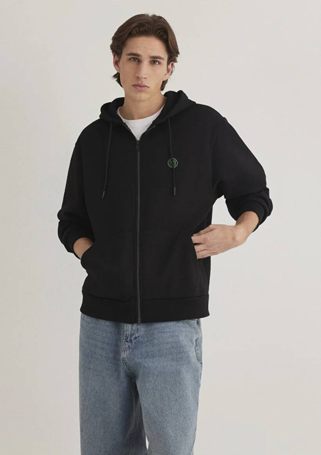 Resim Mavi Fermuarlı Erkek Sweatshirt M066979-900