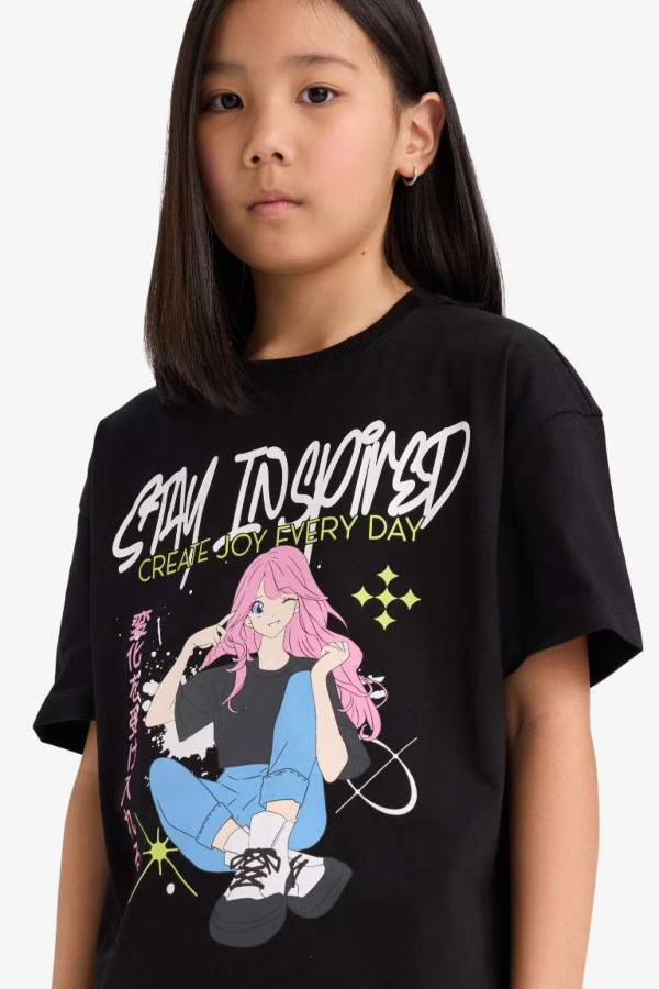 Resim Defacto Kız Çocuk T-shirt E0356A8/BK81