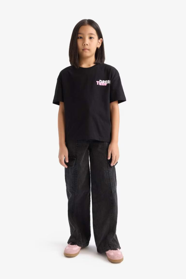 Resim Defacto Kız Çocuk Kısa Kol T-shirt E0354A8BK81