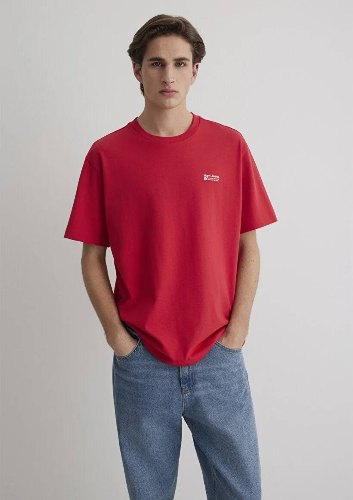 Resim Mavi Loose Erkek  T-shirt M0612591-70476