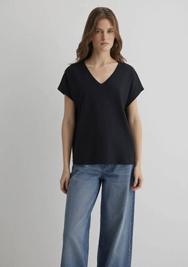 Resim Mavi Regular Kadın  T-shirt M1612380-900