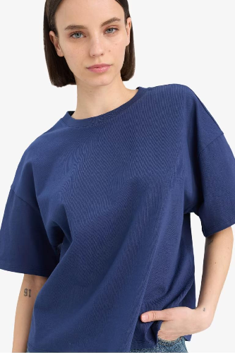 Resim Defacto Kadın Kısa Kol T-shirt E0291AXNV241