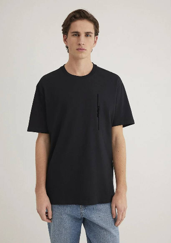 Resim Mavi Mavi Baskılı Erkek T-Shirt M0611313-900
