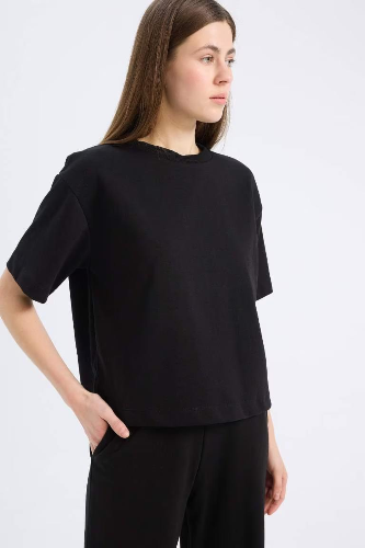 Resim Defacto Kadın Uzun Kol T-shirt C7630AX/BK81