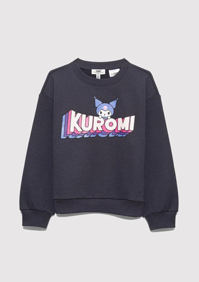 Resim Mavi Kuromi Baskılı Kız Çocuk Sweat M7S10139-70087