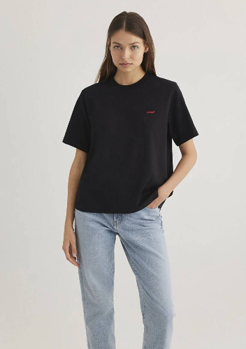 Resim Mavi Kısa Kol Kadın T-Shirt M1612122-900