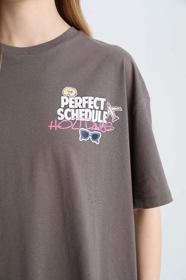 Resim Defacto Kadın Kısa Kol T-shirt E0637AX/GR206