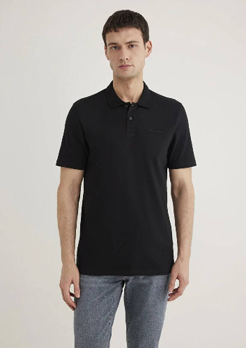 Resim Mavi Polo Yaka Erkek T-Shirt M0611837-900