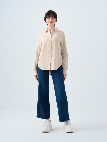 Resim Loft Kadın Loose Fit UZUN KOLGömlek Lf2039039