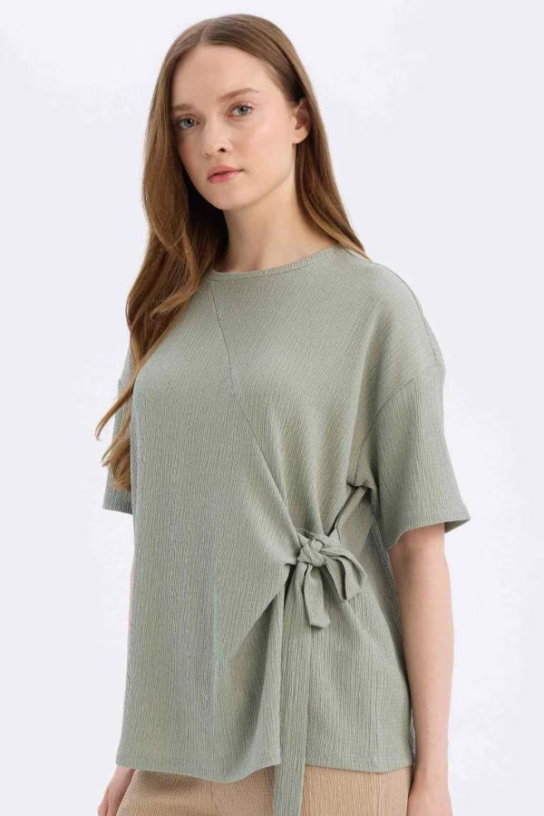 Resim Defacto Kadın Uzun Kol T-shirt D5446AX/GN1110