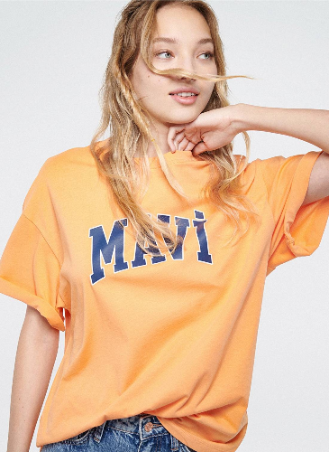 Resim Mavi Mavi Baskılı Kadın T-Shirt M1600843-71407