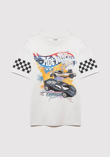 Resim Mavi Hot Wheels Baskılı Erkek Çocuk T-Shirt M6610303-80618