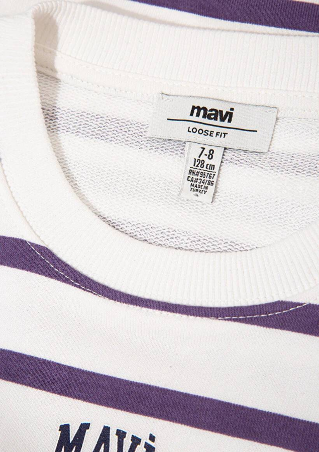 Resim Mavi Logo Baskılı Kız Çocuk Sweat M7S10038-88138