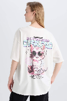 Resim Defacto Kadın Kısa Kol T-shirt E0668AX/WT32