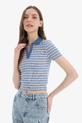 Resim Defacto Kadın Kısa Kol T-shirt E7907AXIN257