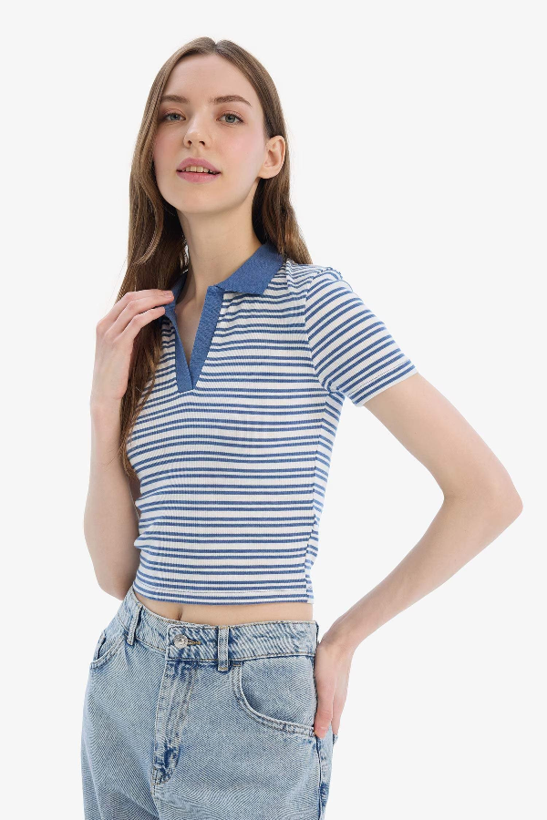 Resim Defacto Kadın Kısa Kol T-shirt E7907AXIN257