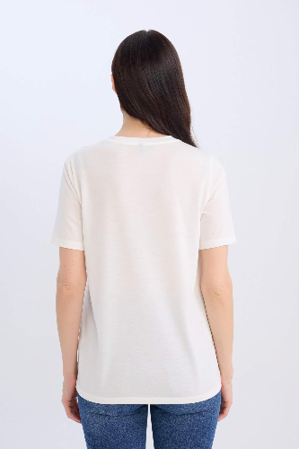 Resim Defacto Kadın Kısa Kol T-shirt E3026AXER105
