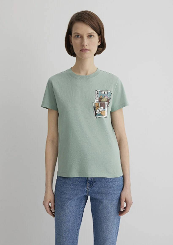 Resim Mavi Semi Slim Kadın  T-shirt M1613200-71787
