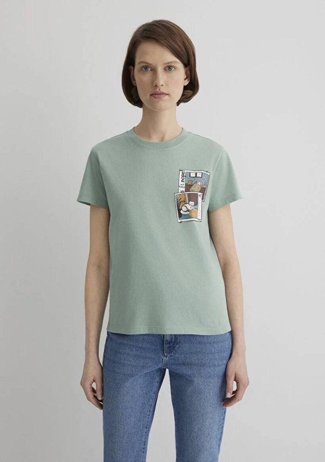 Resim Mavi Semi Slim Kadın  T-shirt M1613200-71787