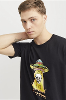 Resim Jack & Jones Joranatomy Skull Tee Ss Crew Neck Sn Erkek T-shirt 12272966