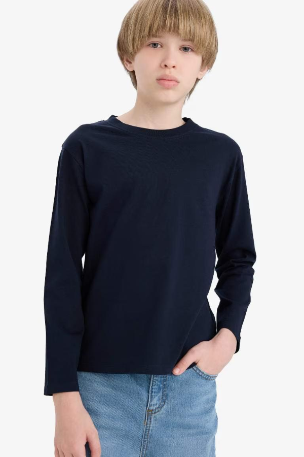 Resim Defacto Erkek Çocuk Uzun Kol T-shirt K1686A6/NV253