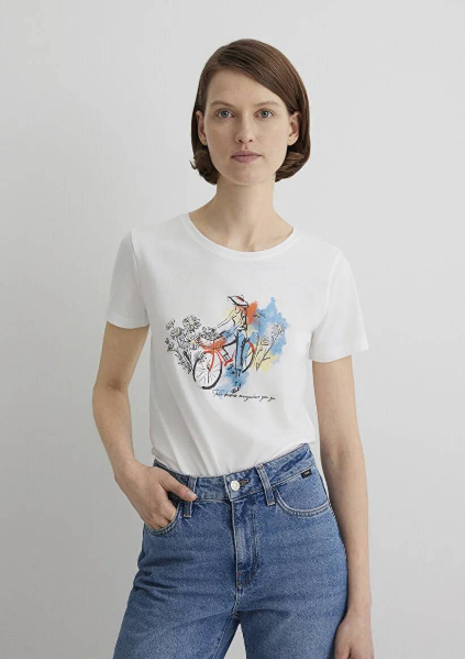 Resim Mavi Slim Kadın  T-shirt M1613162-70057