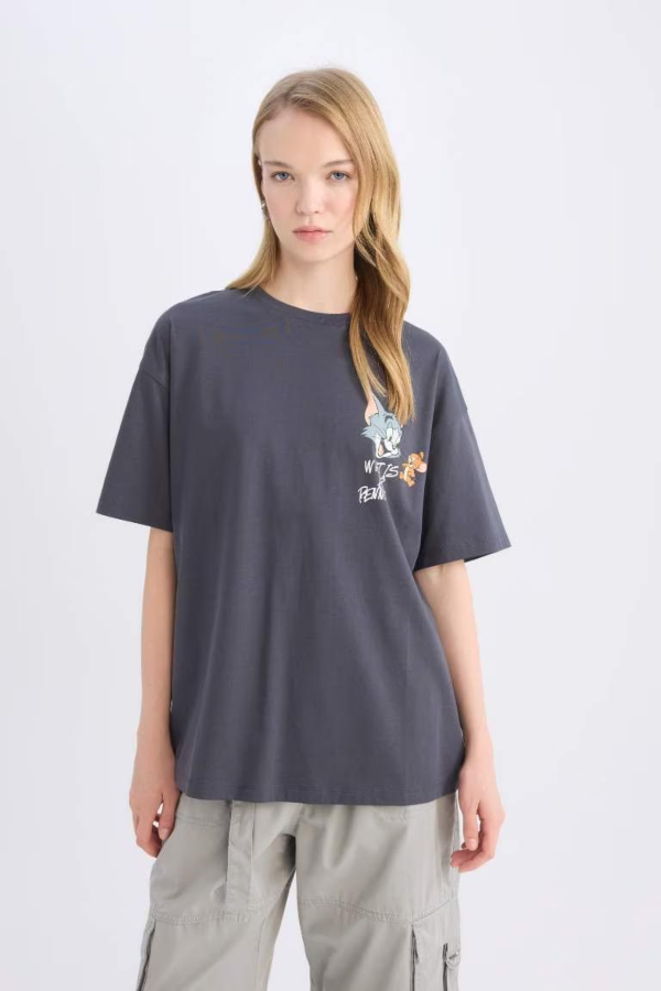 Resim Defacto Kadın Kısa Kol T-shirt D9100AXAR191