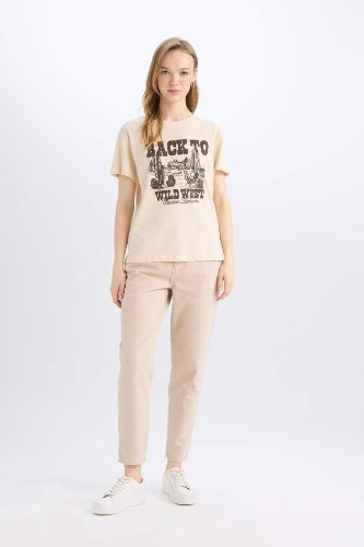 Resim Defacto Kadın Kısa Kol T-shirt D9607AX/ER42
