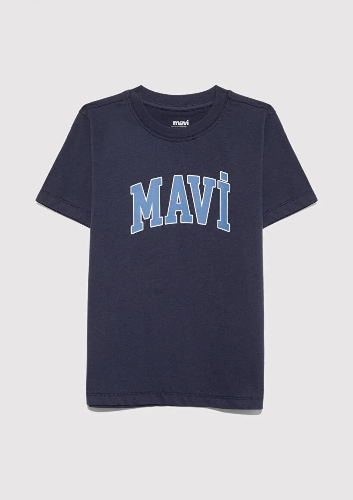 Resim Mavi Logo Baskılı Erkek Çocuk T-Shirt M6610030-82318