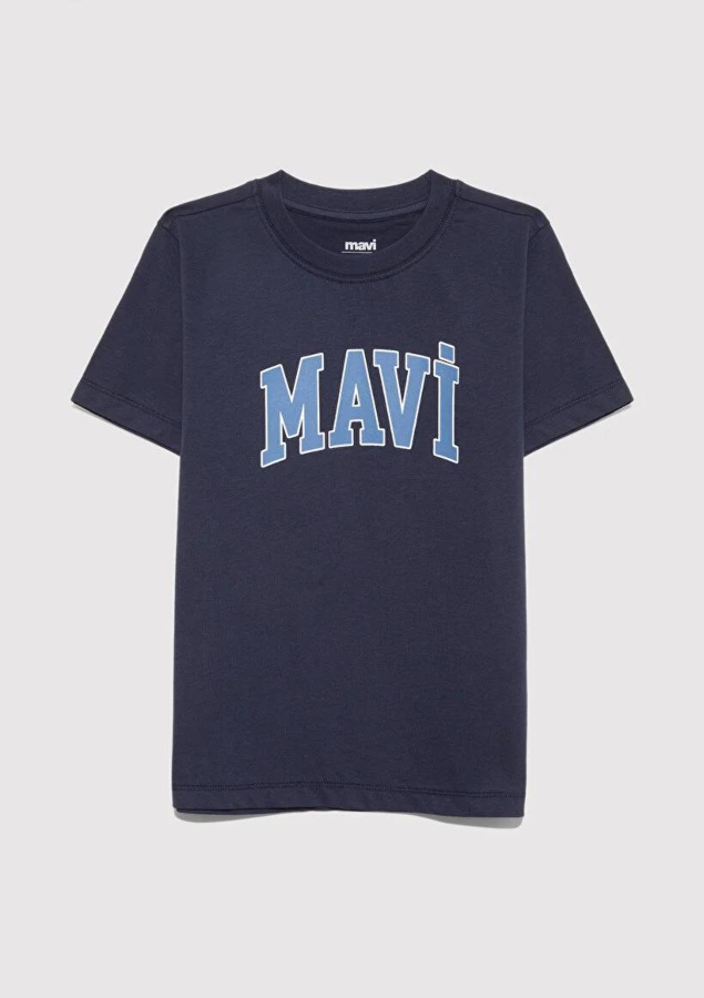 Resim Mavi Logo Baskılı Erkek Çocuk T-Shirt M6610030-82318