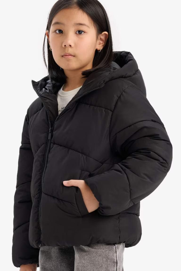 Resim Defacto Kız Çocuk  Mont C5389A8/BK27