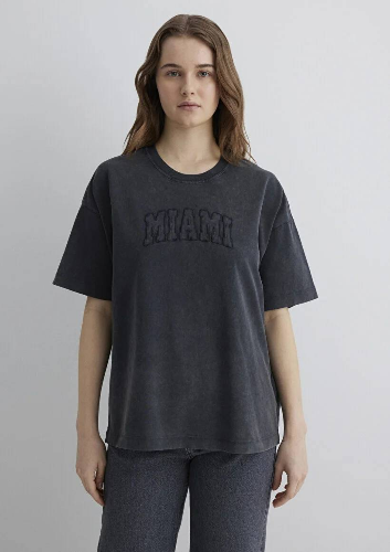 Resim Mavi Oversize Kadın  T-shirt M1613217-70087
