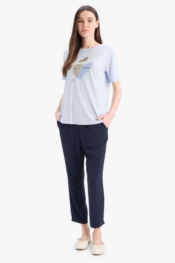 Resim Defacto Kadın T-shirt E1164AX/BE216