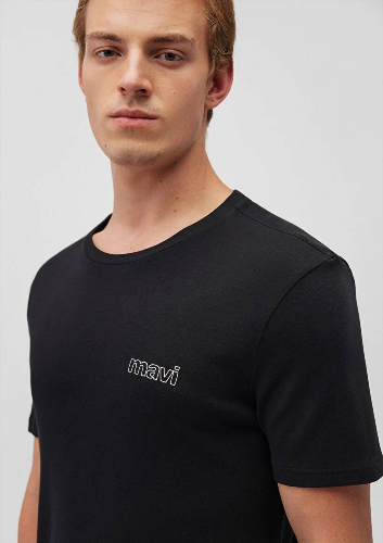 Resim Mavi Basıc Erkek T-Shirt M0610360-900