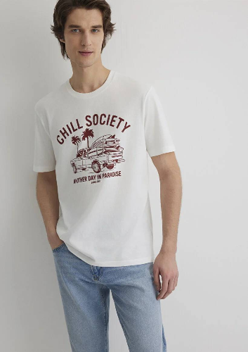 Resim Mavi Chıll Socıety  Erkek T-shirt M0612078-70053