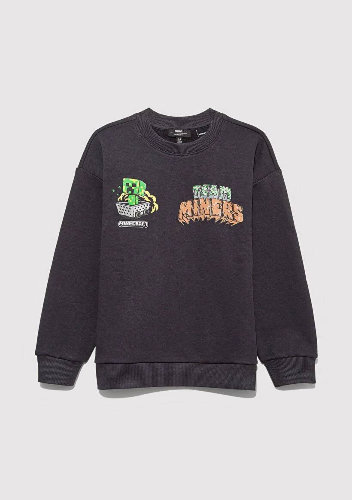 Resim Mavi Minecraft Baskılı Erkek Çocuk Sweat M6S10129-70087