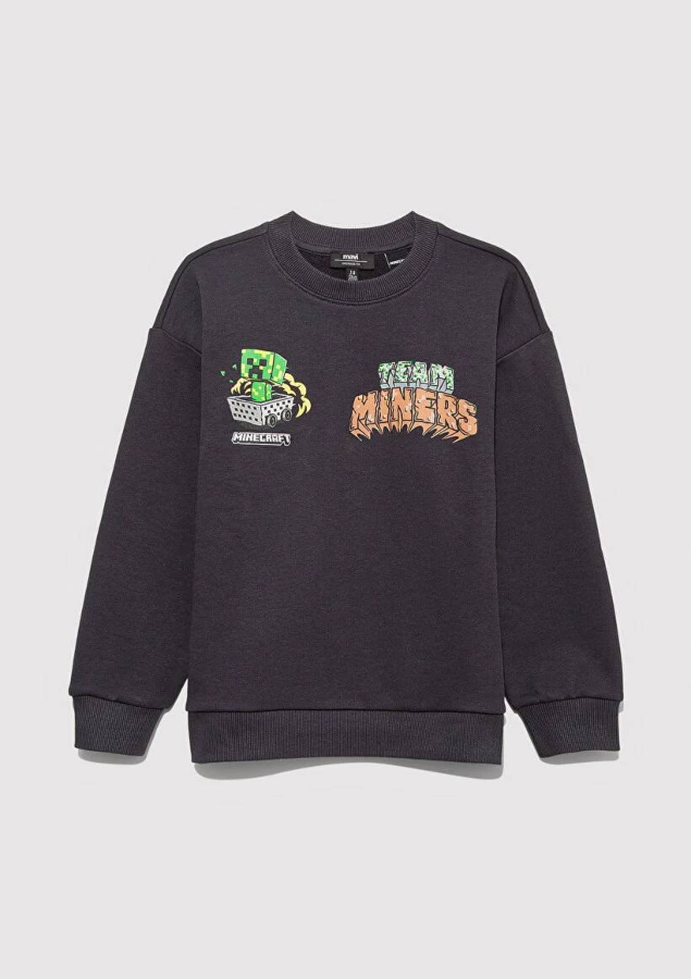 Resim Mavi Minecraft Baskılı Erkek Çocuk Sweat M6S10129-70087