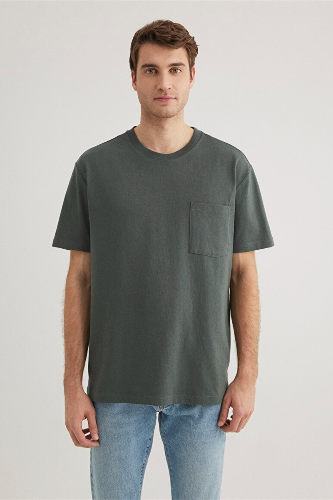 Resim Mavi Cepli Erkek T-Shirt M066248-71598