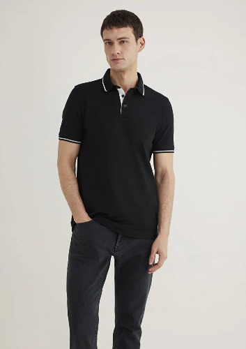 Resim Mavi Slim Erkek  T-shirt M0612619-900