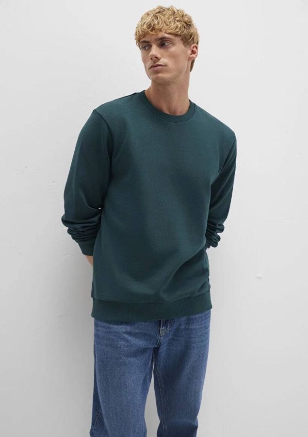 Resim Mavi Bisiklet Yaka Erkek Sweat M0S10421-71929
