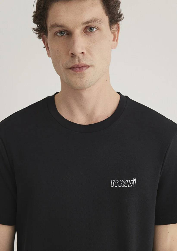 Resim Mavi Basıc Erkek T-Shirt M0610360-900
