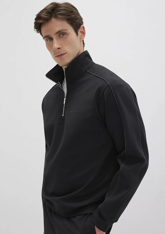 Resim Mavi Bisiklet Yaka Erkek Sweat M0S10387-900